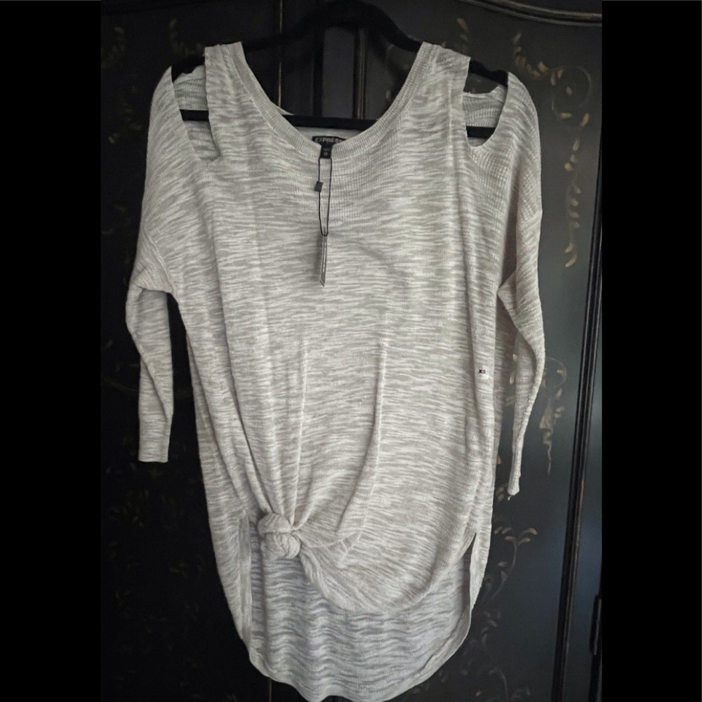 Express  3/4 cold shoulder tunic top sz xs